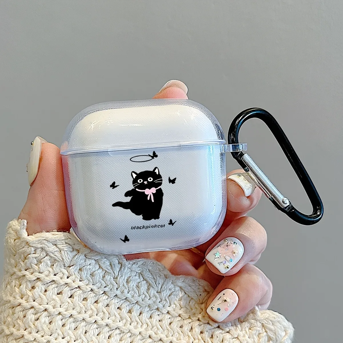 Headphone Case For AirPods Pro3/Pro2/Pro Artistic Cute Black Cat Star Headset Case For AirPods 4/3/2/1 Earphone Protective Cover