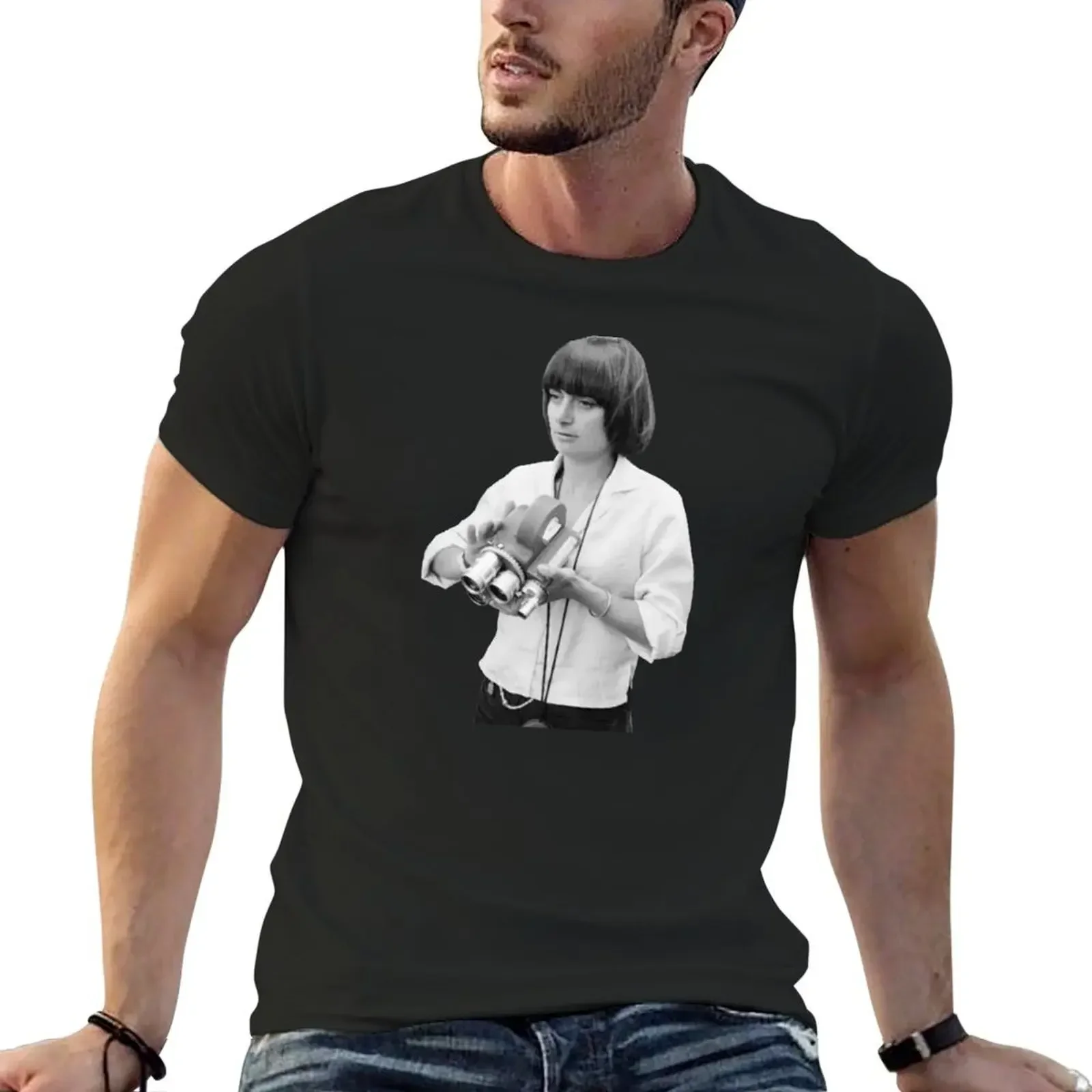 

A young Agnes Varda T-Shirt oversized graphic tee anime stuff designer shirts men tshirt