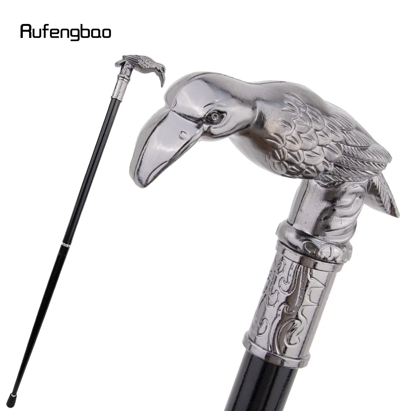 

Silver Eagle Head Fashion Walking Stick Decorative Stick Vintage Party Performance stage Cane 90cm Performance Stage Cane