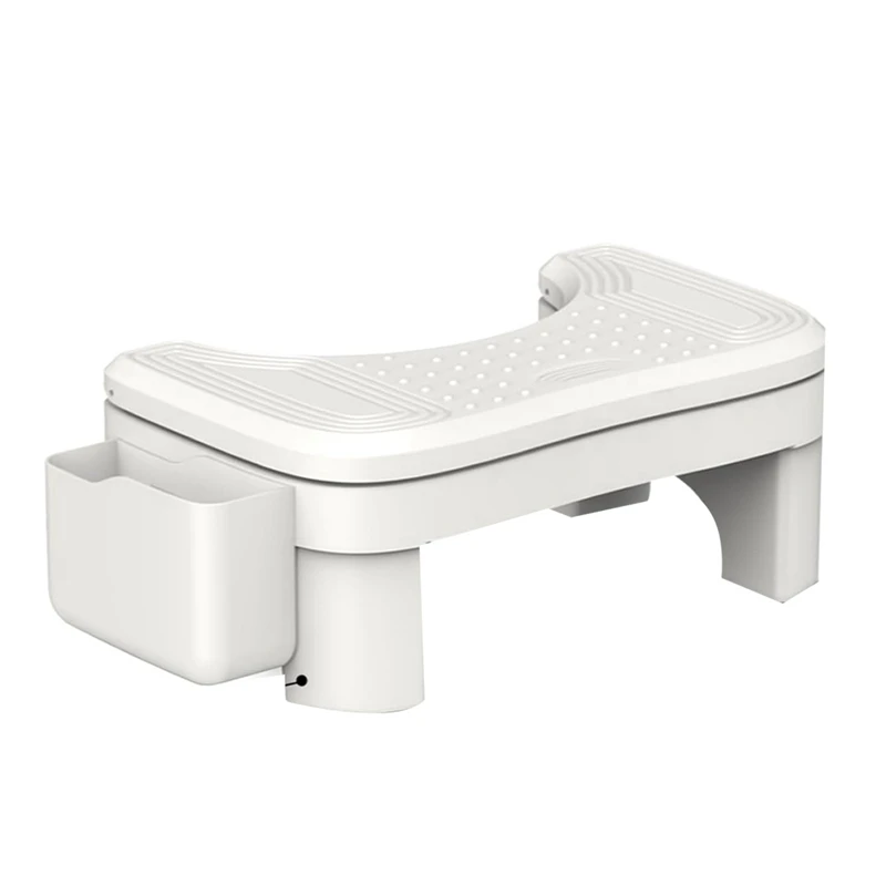 Toilet Stool Squat Adult, Height Adjustable Poop Stool For Bathroom With Storage Box, Portable Non-Slip Potty Step Stool