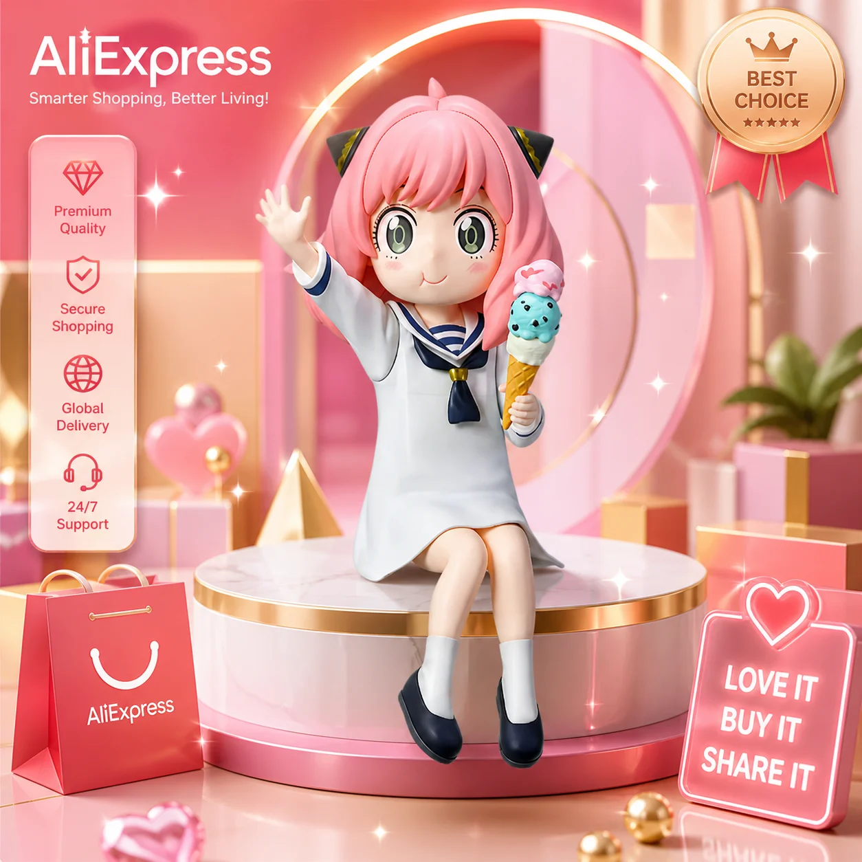 Premium Anime Merchandise - Premium Version Ice Cream Anya Spy