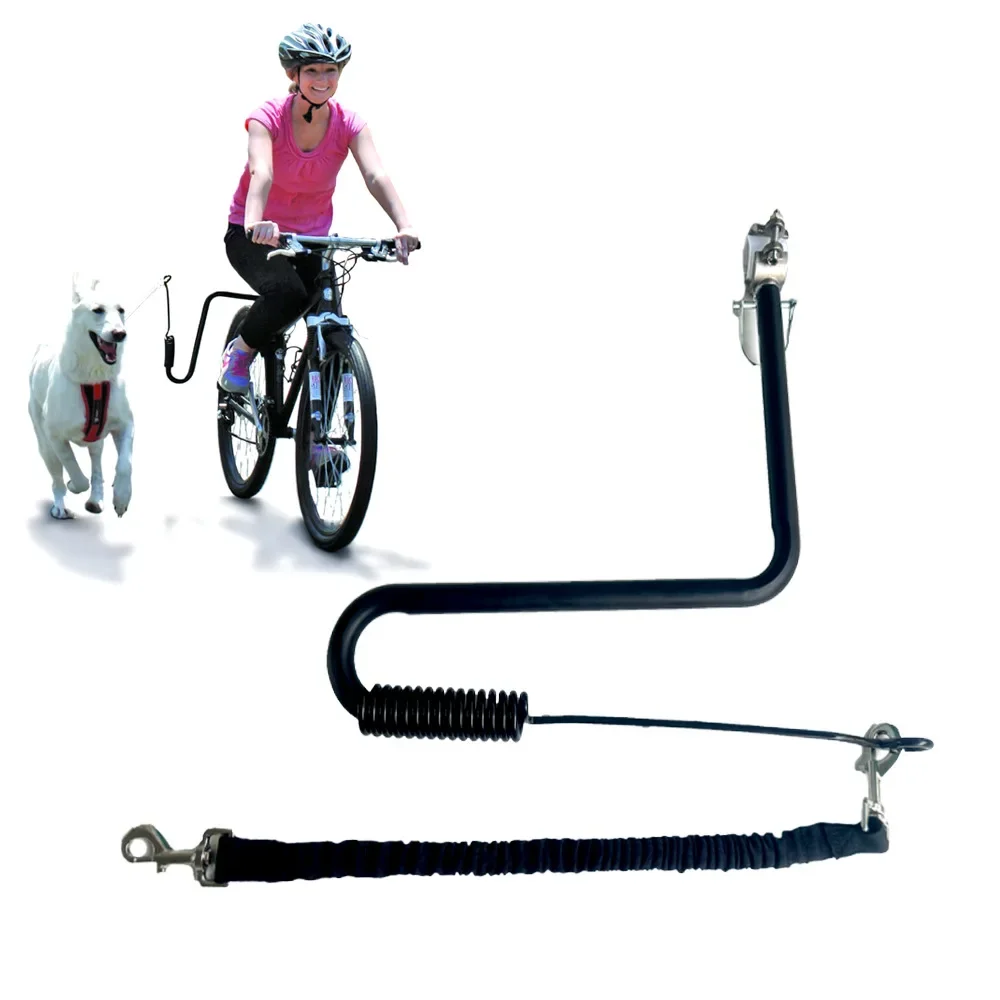 Hands Free Dog Bike Leash with Buffer Spring Heavy Duty Bicycle Dog Walking Lead Anti-Tangle Cycling Pet Safety Rope