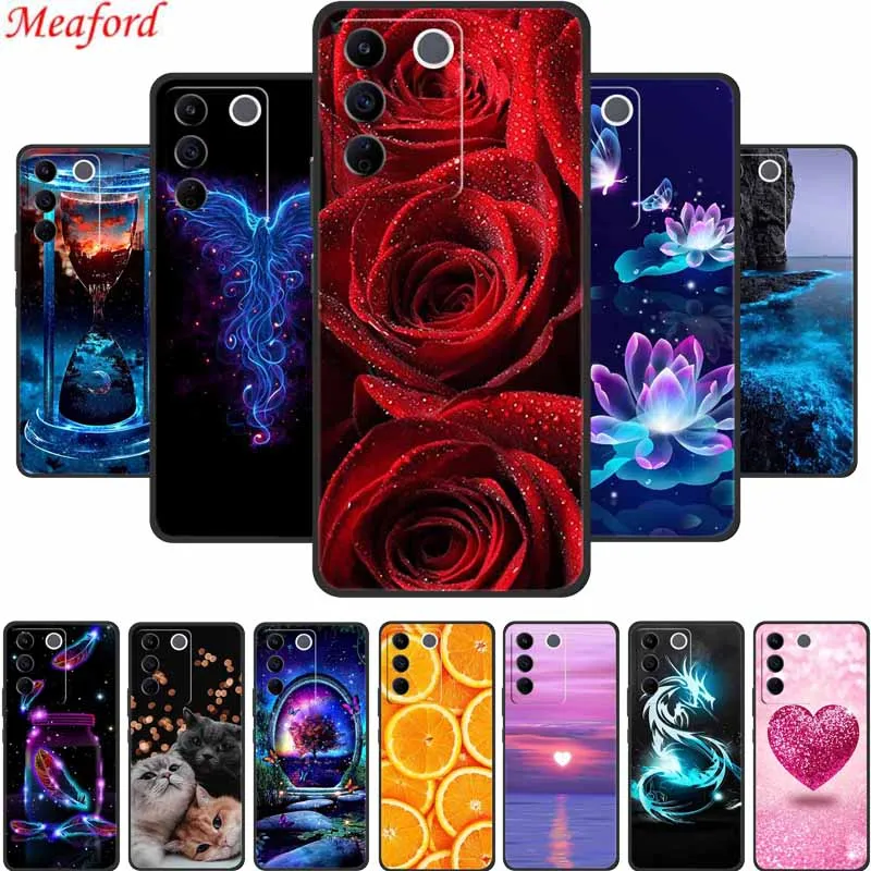 Phone Case For Vivo T2 Back Cover Case Black Silicone Shockproof Soft Coque Funda For Vivo T2 Case T 2 Capas Para For VivoT2 Bag