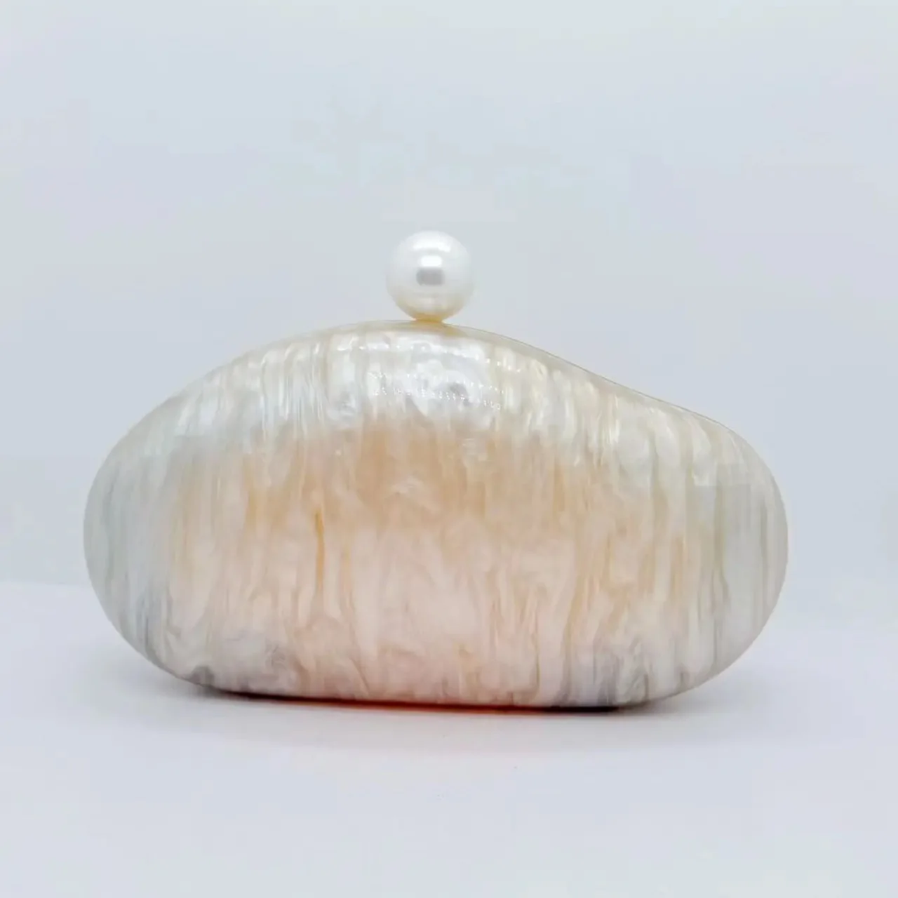 

2025, женский роскошный акриловый клатч с жемчужным украшением, модная и персонализированная вечерняя сумка, милый кошелек цвета слоновой кости жемчуга