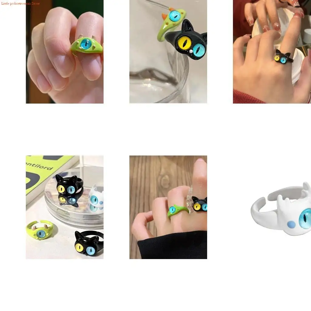 F92D Rings Three Color Resin Lightweight Rings for Girls Couple Ring
