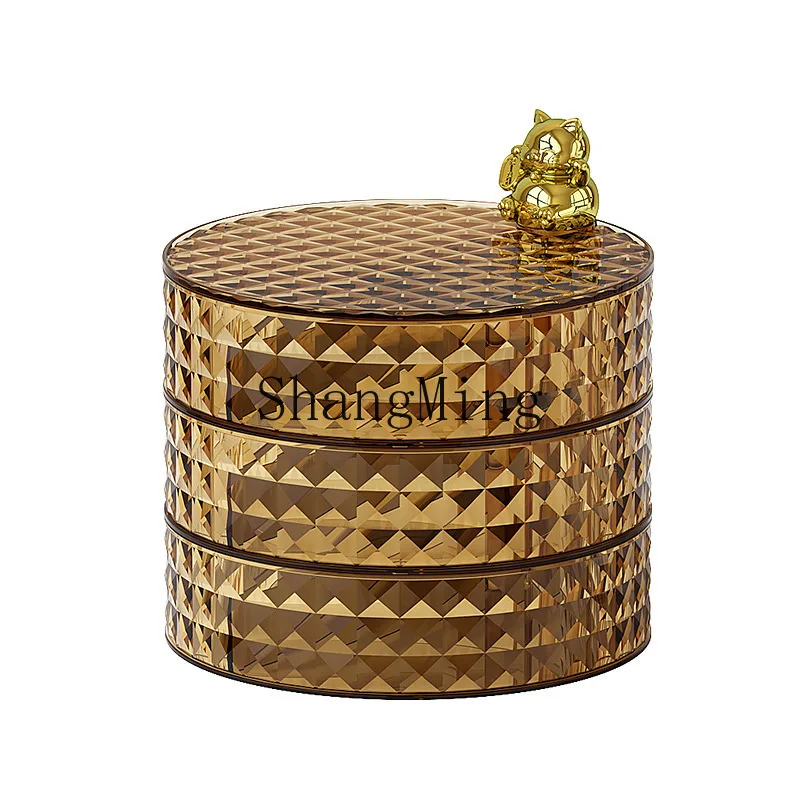 

PYH light luxury display plate household living room jewelry lipstick box storage box cosmetic products storage rotating