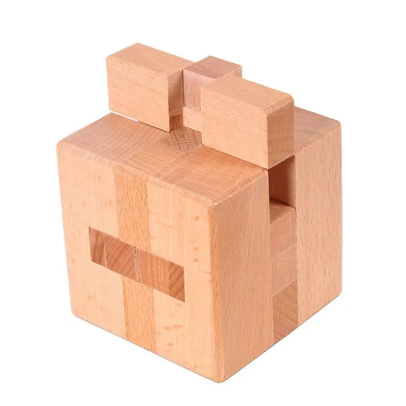 Luban bloqueio quebra-cabeça desbloquear intertravamento de madeira cérebro teaser para adultos crianças cubo lógico iq desafio mente jogo educação presente
