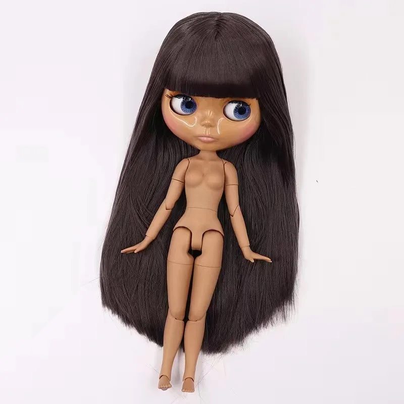 ICY DBS Blyth Doll 30cm Glossy Face Tan & Dark Skin Multiple Hair Styles 19 Joints Body DIY Makeup Festival Gifts Toys for Girls