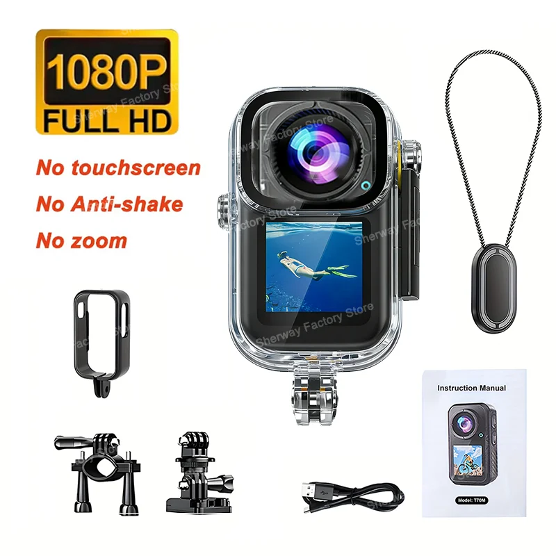 Caméra d'action 5K avec stabilisation d'image, 4K60fps, caméra de poche magnétique, double écran, ét