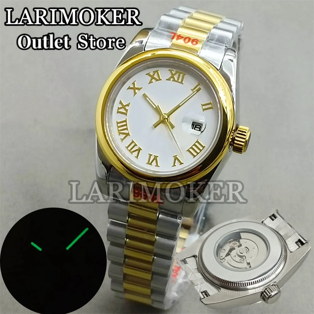 LARIMOKER 31mm Women\'s watch  3 styles border Index Watch Case Stainless Steel Strap Sapphire Glass Use NH05 Movement