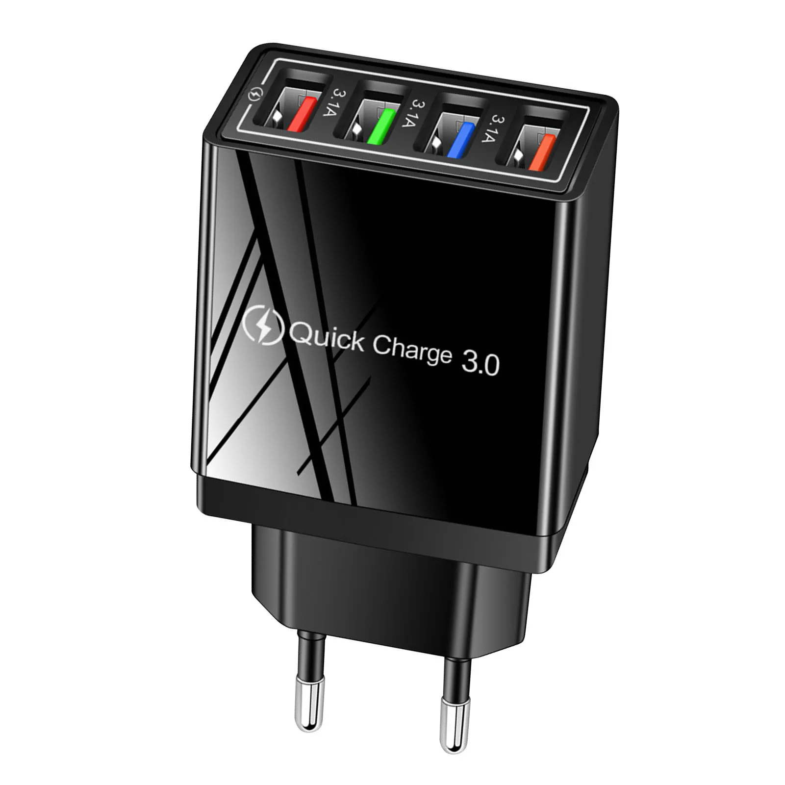 100W USB Charger Head 4 Port Charging Adapter USB Wall Charger Multiport 3.0 Fast Charging Block For All USB Charging Devices