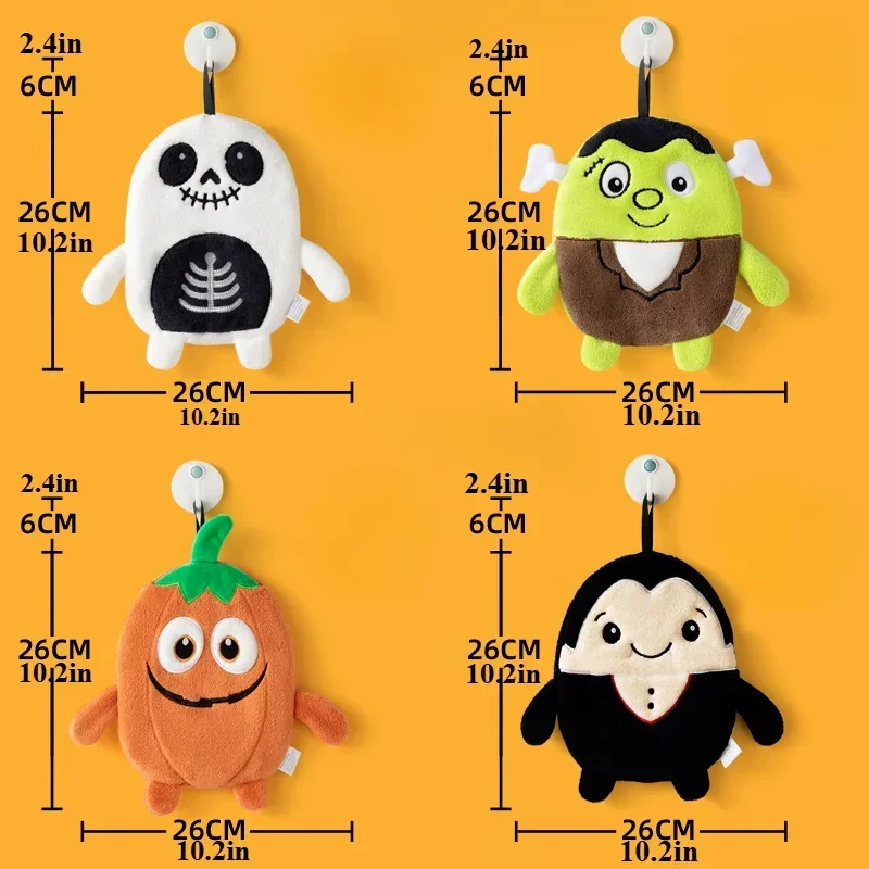 Halloween Hand Towel Frankenstein Vampire Skull Skull Pumpkin Hand Towel Quick-drying Thick Hanging Hand Towel for Kids Adults