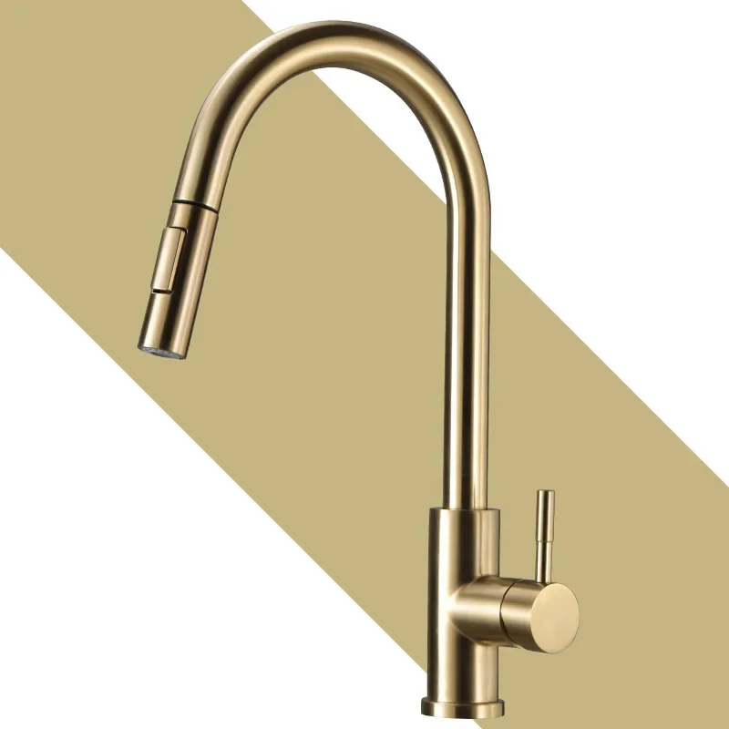 Imagem -06 - Cozinha Pull-out Faucet Quente e Frio Rotação Preto Duas Funções Bacia Vegetal Stretch-sensing Touch Sink Faucet Branco