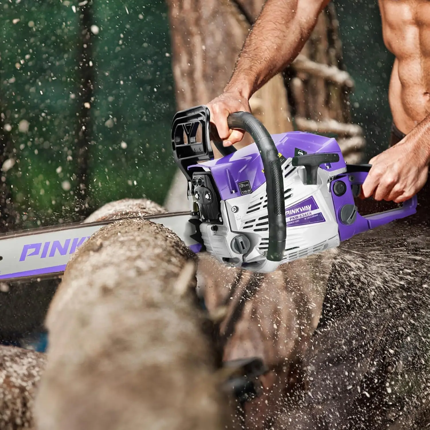2-cycle 63CC Chainsaw Saw Gas Powered 20" Chain Saws Cordless Petrol Saw Handheld Chainsaw for Cutting Wood Trees Branches image 5