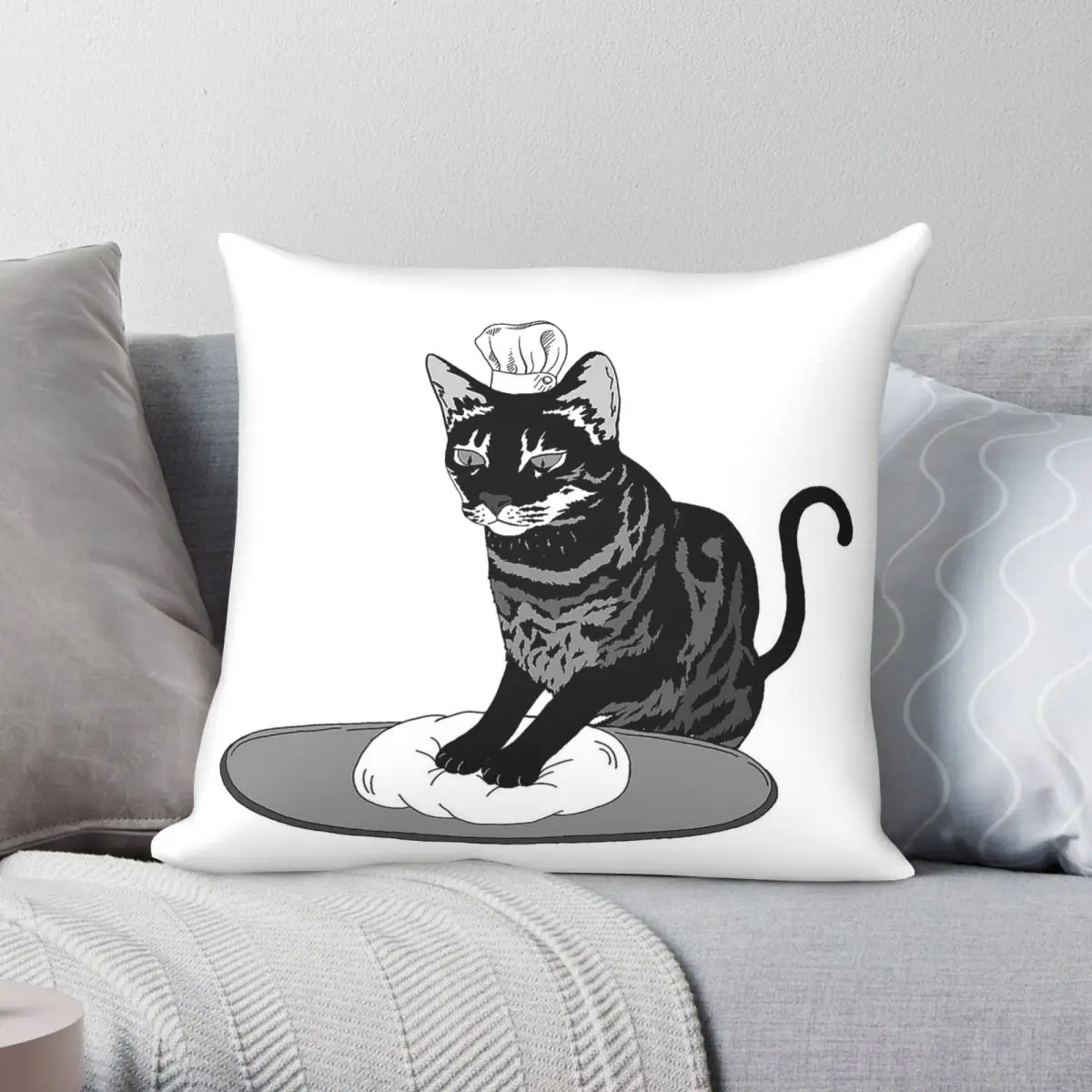Capa de Almofada Quadrada Ciella Bella Pizzaria em Poliéster, Linho e Veludo com Estampa e Zíper – Capa Decorativa para Almofada de Sala – Atacado