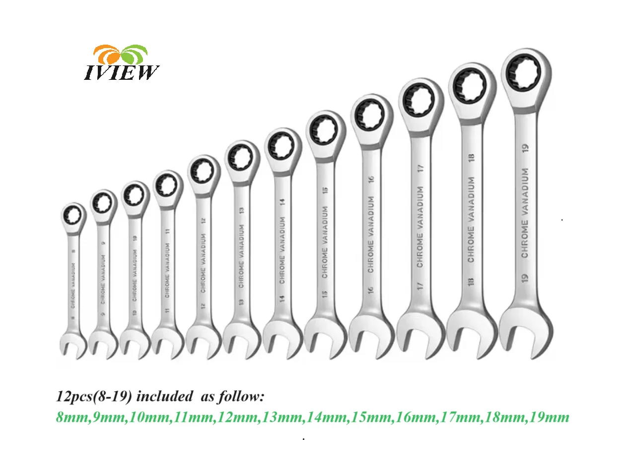 8mm-22mm Ratcheting Combination Metric Wrench Set Hand Tools Multitool Key Ratchet Spanners Car Repair Tool for Home Garage