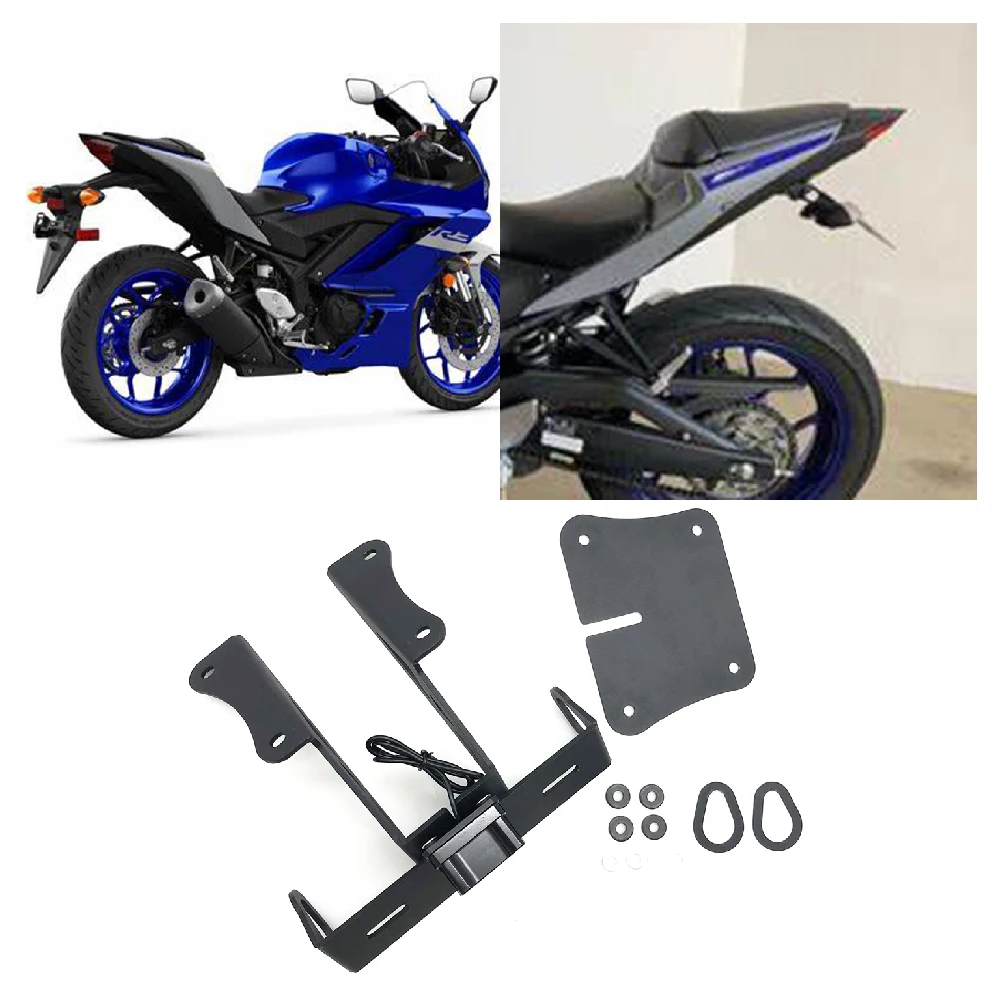 

Fits for Yamaha YZF R3 ABS R25 YZF-R3 YZF-R25 2020-2024 Motorcycle Rear License Plate Holder Tail Fender Replacement Bracket