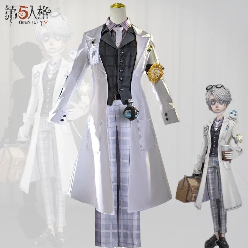 

Aesop Carl Game Identity Ⅴ Cosplay Costume Embalmer Fifth Anniversary Limit White Cost Uniform Man Woman Halloween Party Suits