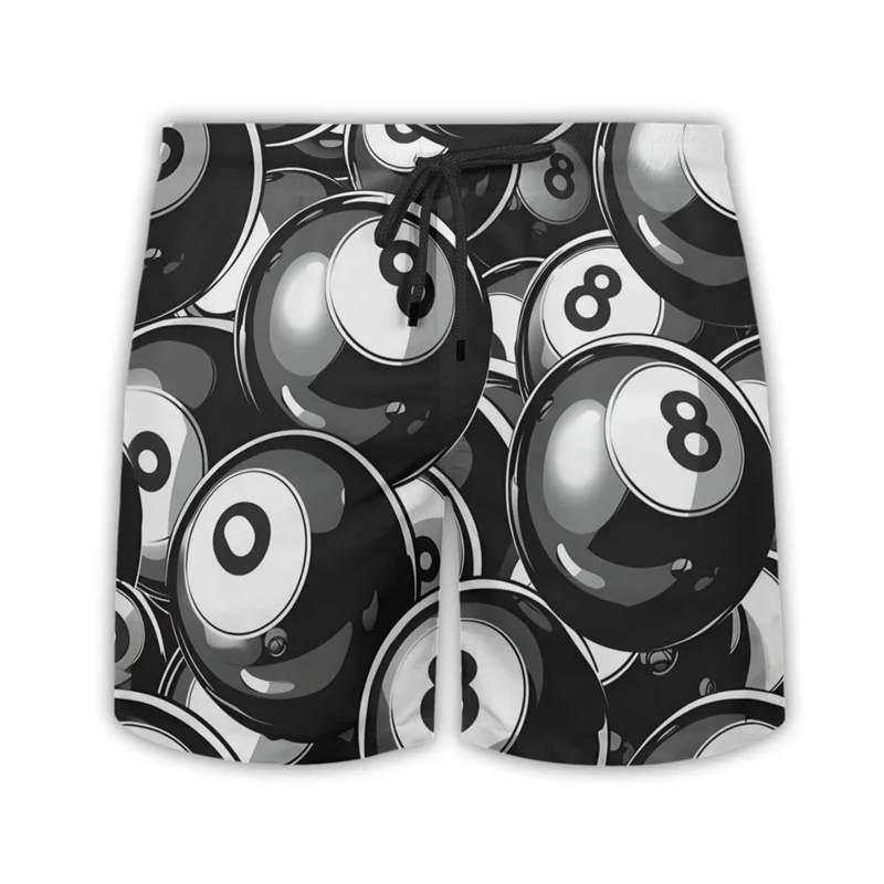 

Винтажные пляжные шорты с бильярдовым узором, спортивные плавки с 3D принтом, летние гавайские уличные негабаритные мужские шорты для доски