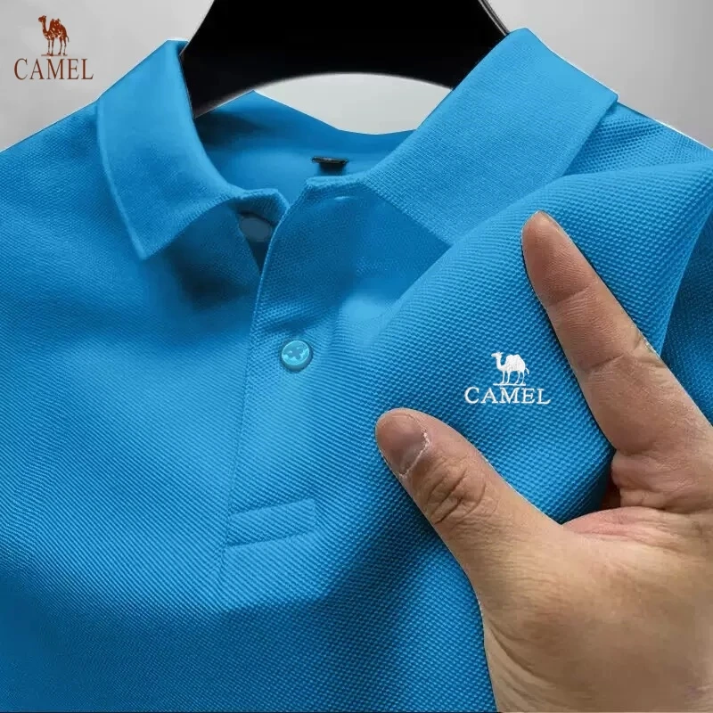 

New summer high-quality embroidered logo polo shirt for men, fashionable, casual, business, comfortable short sleeved top