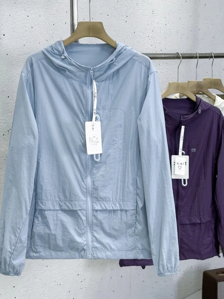 

New Outdoor Fiing Casual Lightweight Breathable Sun Protection Reflective Loose Hooded Jaet Men Summer Faion Urban Sle