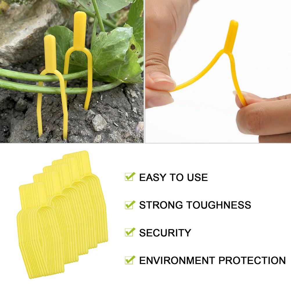 

Plant Trellis Holder Yellow PP High Toughness Durable Gardening Tools Small Fork Design Reusable Watermelon Strawberry Vines