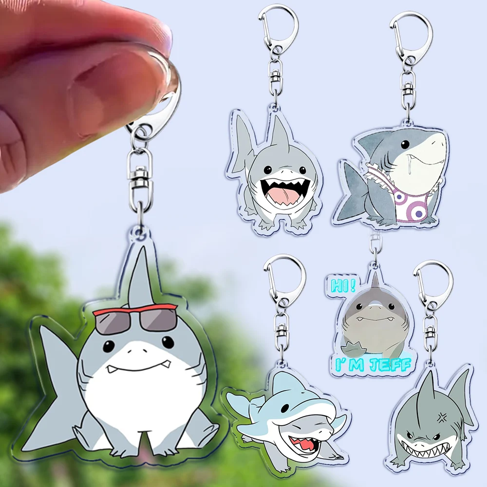 Cute Cartoon The Shark Keychains Keyring for Accessories Bag Key Chain Ring Kawaii JEFF Fans Gifts