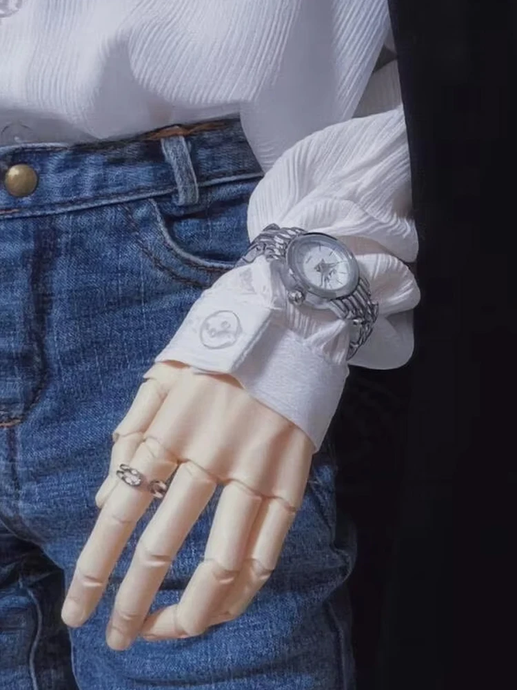 D04-B175 Children Handmade Toy BJD/SD Uncle Accessories White Black Red Blue Fashion Metal Strap Watch 1Pcs