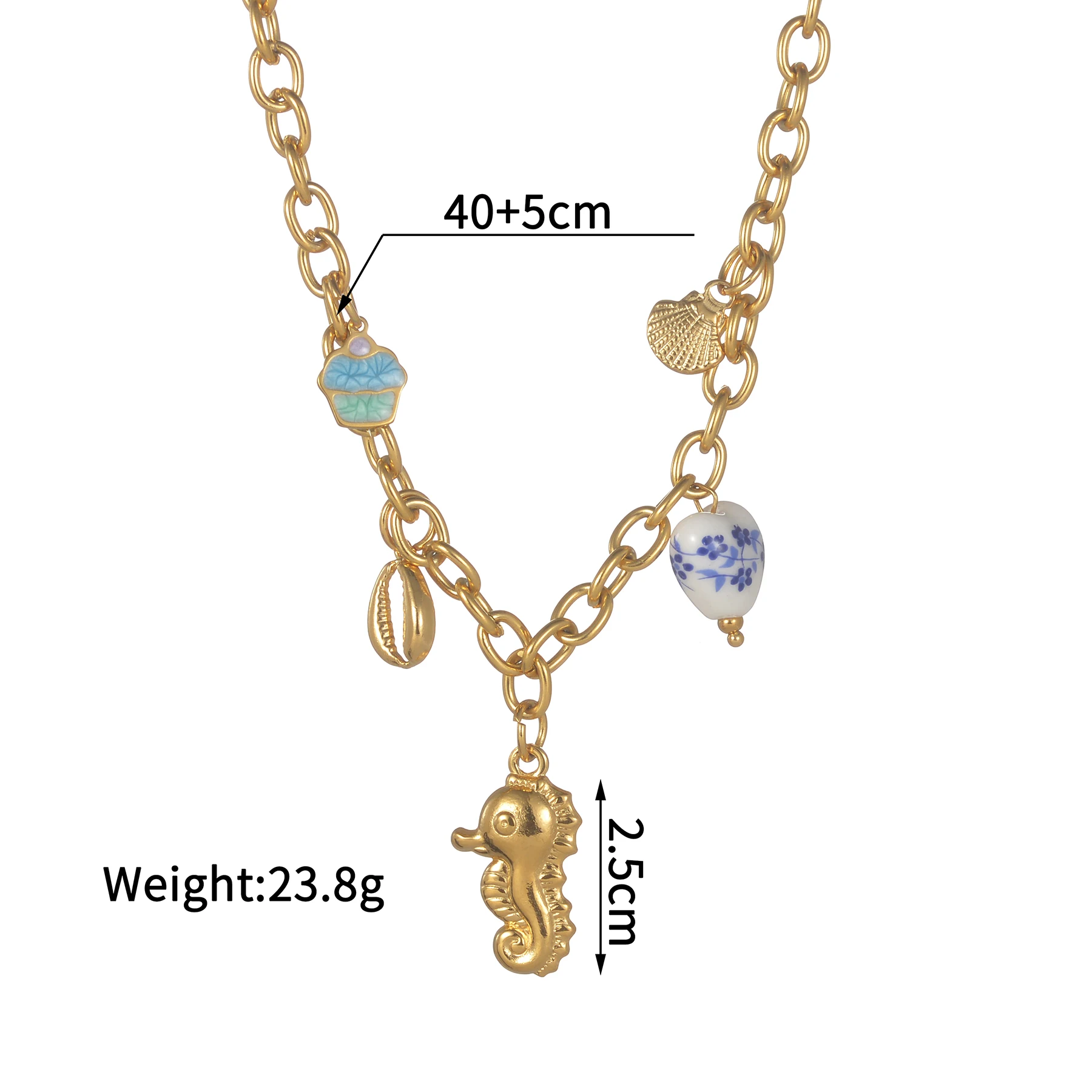 Fashion Ceramic Shell Necklace & Bracelet Set for Women