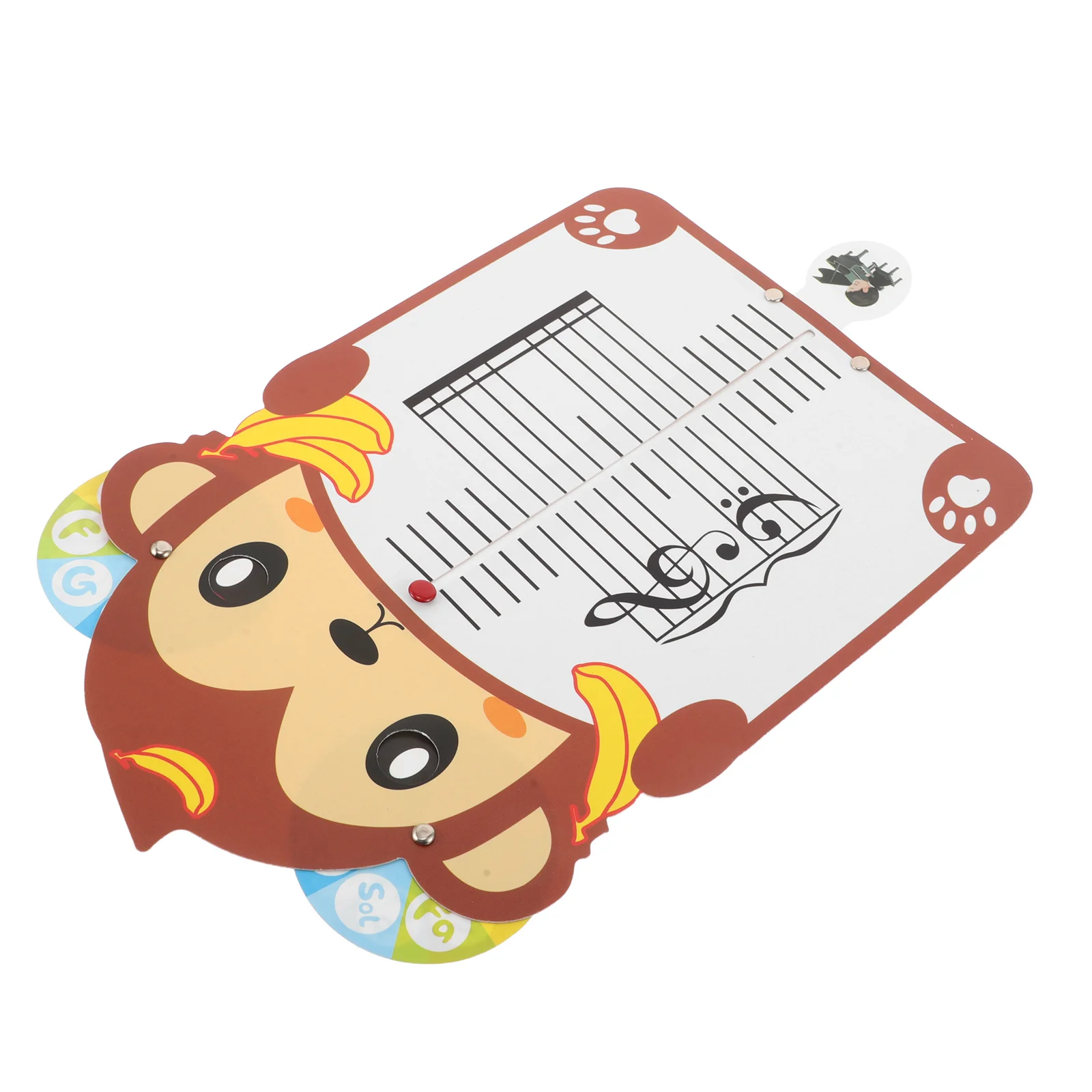 

Music Learning Card Monkey Design Movable Practice Board Beginner Music Theory Flashcards Staff Whiteboard for Kids Piano