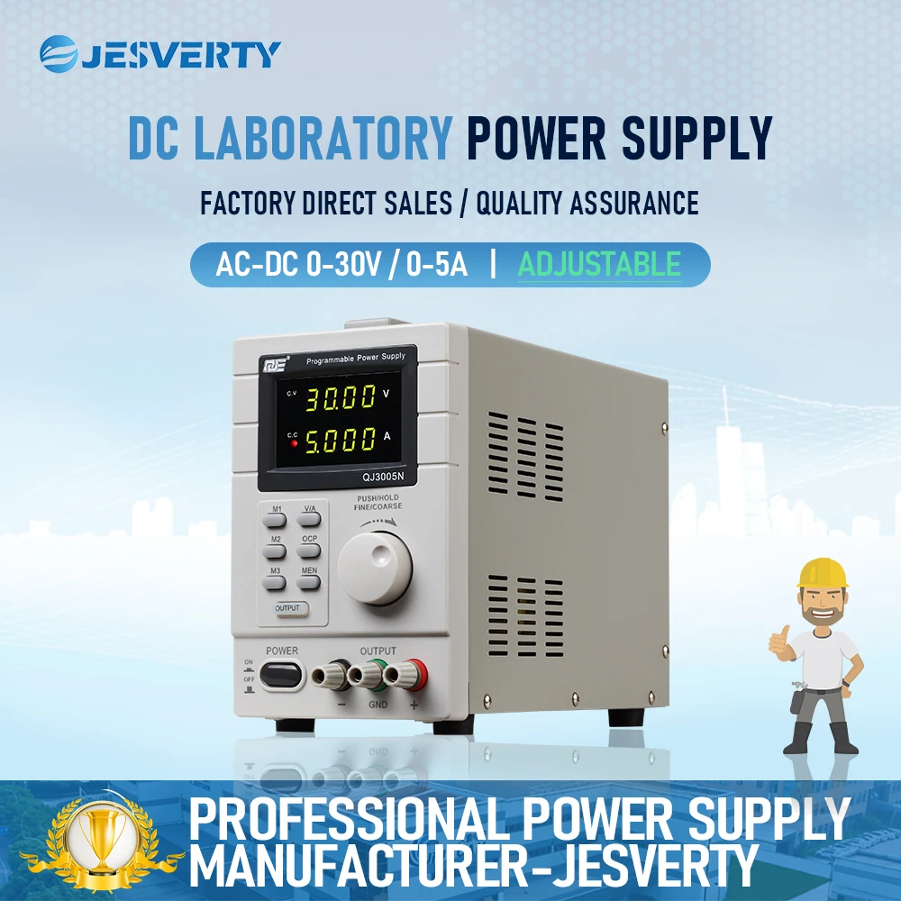 QJ3005N 150W Switching DC Bench Power Supply Variable 0-30V 0-5A 4-Digit Display Encoder Knob 150W DC Regulated Power Supply