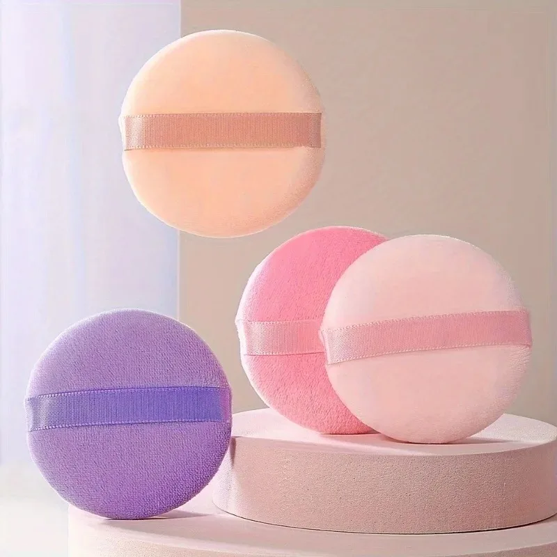 1/5 قطعة من إسفنجة بودرة جافة مستديرة من الكريستال فائق النعومة للمكياج