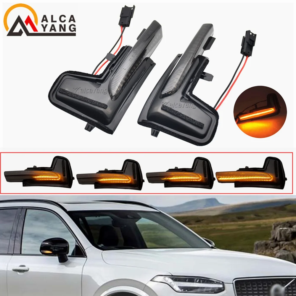 Car Accessories LED Dynamic Turn Signal Side Wing Mirror Indicator Light Lamp For Volvo XC90 XC60 V90 Cross Country 2017-2021