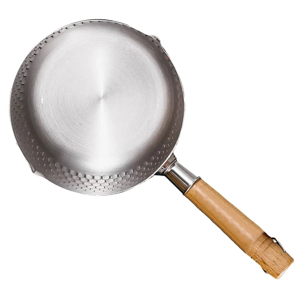 

1Pcs Wooden Handle Small Milk Pot Nonstick Saucepan Food Cooking Soup Pan Kitchen Cookware Practical Space Saving