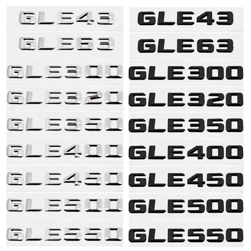3D Car Rear Trunk Sticker Tail Number Emblem for Mercedes Benz GLE43 GLE63 GLE300 GLE320 GLE350 GLE400 GLE450 GLE500 GLE550