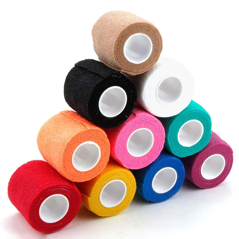 10 Colors Athletic Wrap Tape Colorful Self Adhesive Elastic Bandage Elastoplast Sports Protector Knee Finger Ankle Palm Shoulder 