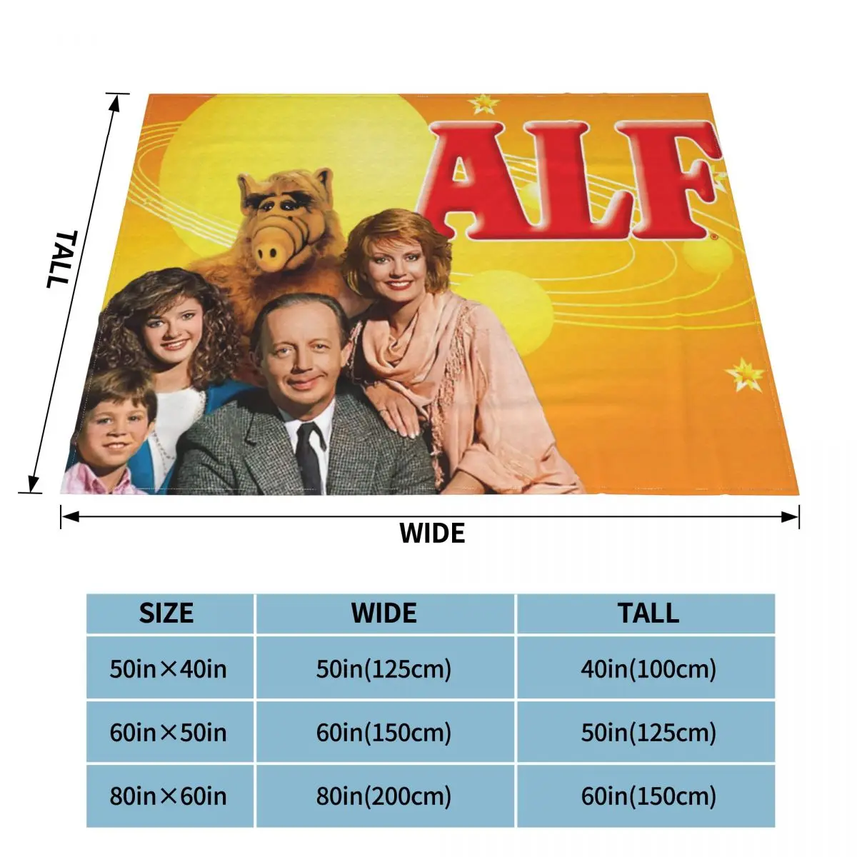 Sci Fi TV Show ALF Blanket Warm Fleece Soft Flannel Alien Life Form Throw Blankets for Bed Sofa Travel Autumn