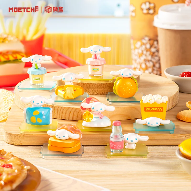 Miniso sanrio cinnamoroll conveniência série de comida rápida micro caixa figuras de ação caixa cega ornamentos feitos à mão presente na moda