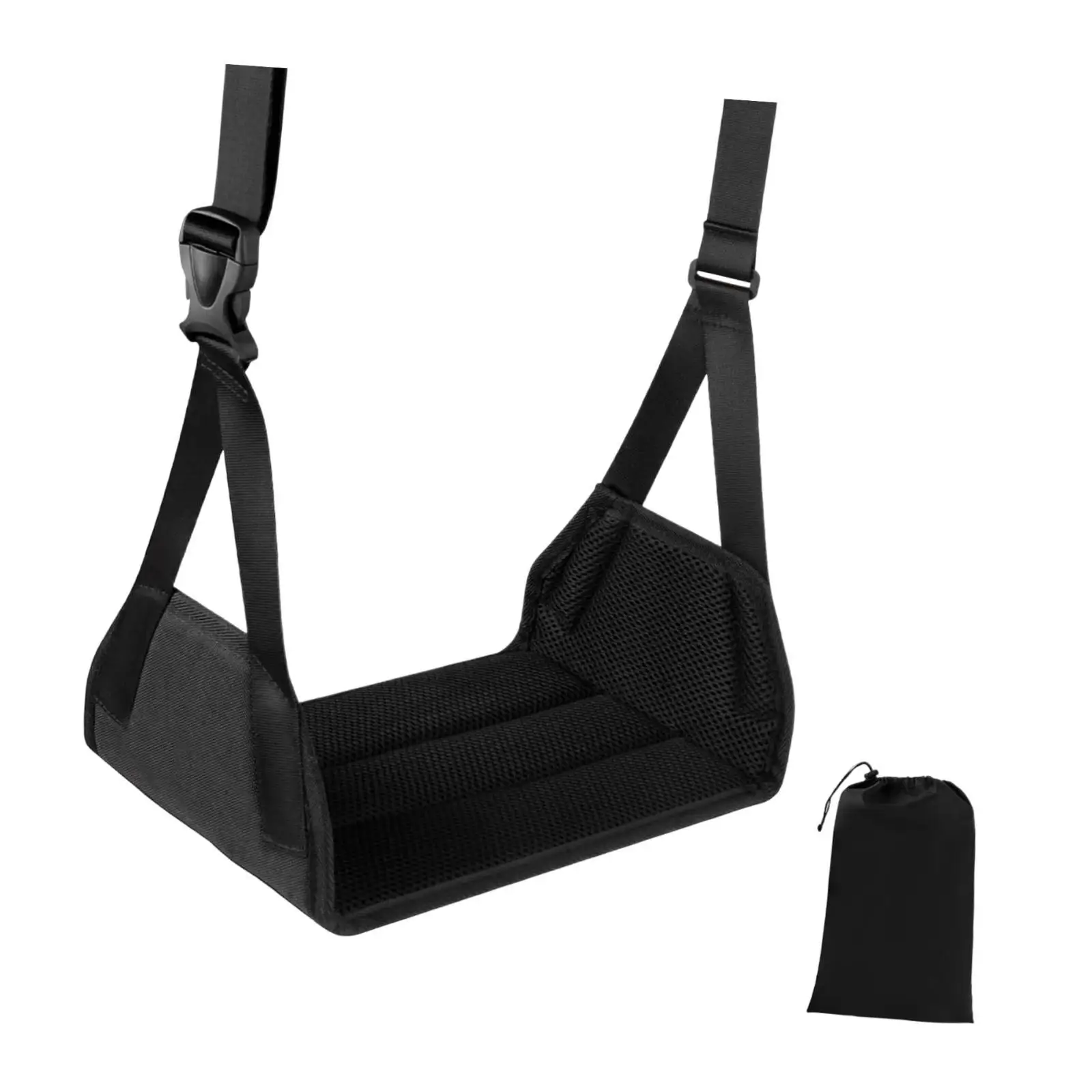 

Sturdy Foot Rest Hammock Oxford Cloth Adjustable Leg Cushion Travel Accessory for Airplane Train Home