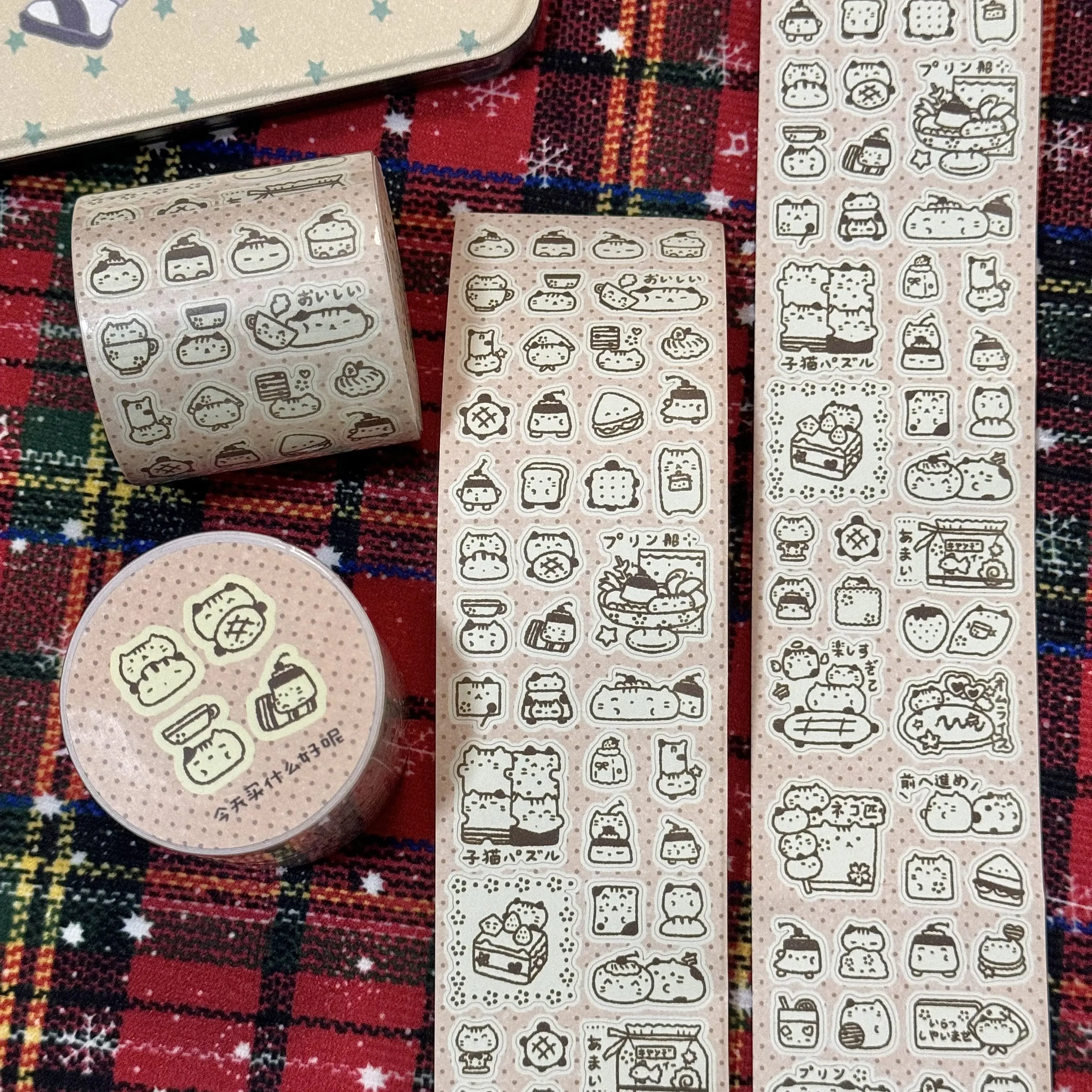 

Винтажный рулон ленты с кошачьим вырезом - клейкий декор, милое украшение для кофейни и ноутбука