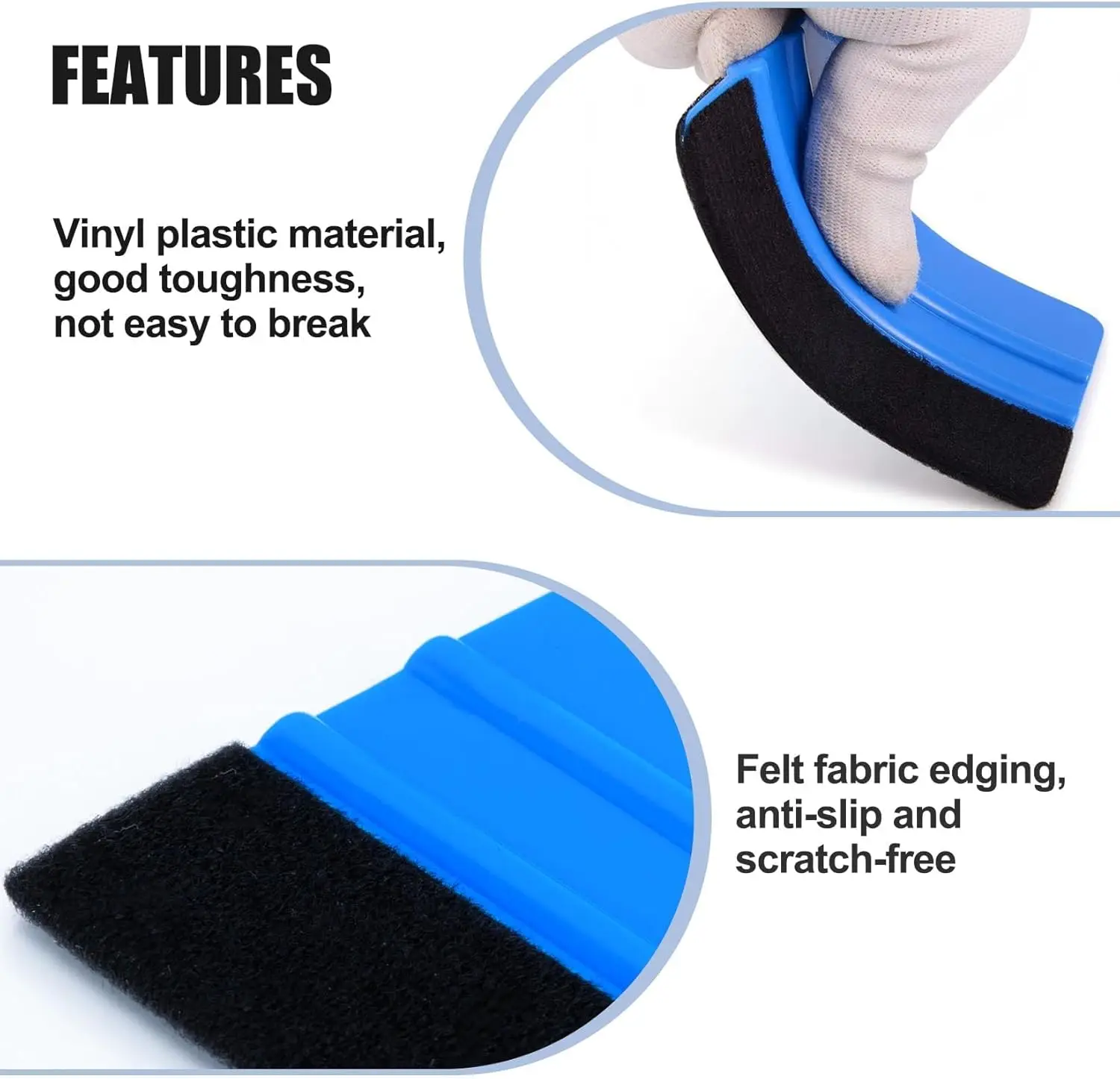 Upgraded Squeegee Smoothing Tools Car Vinyl Wrap Soft Felt Edge Vinyl Squeegee Scratch Free Scraper Decal Applicator 3-20Pcs