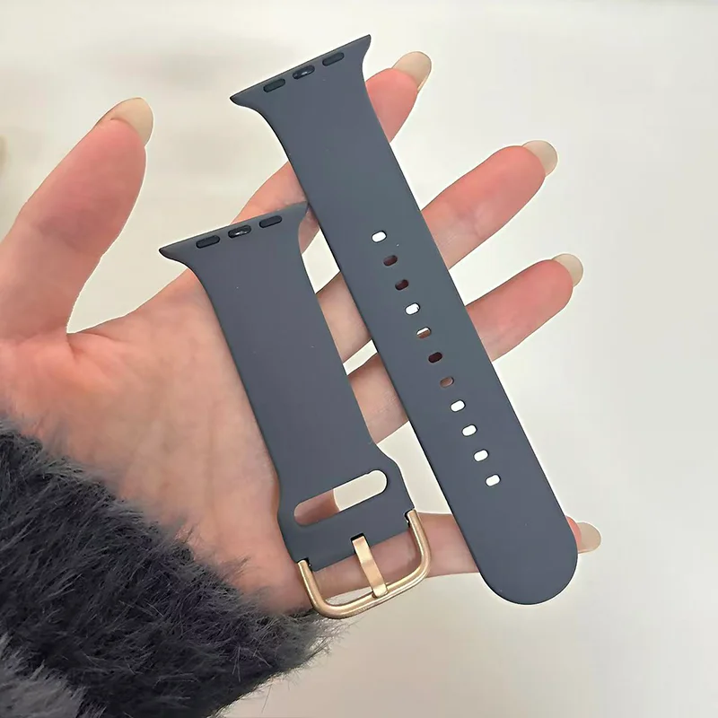Candy Color Buckle Square Breath Hole Soft Silicone Band Compatible iWatch Ultra Series 10/9/8 Daily Wear Replacement Bracelet
