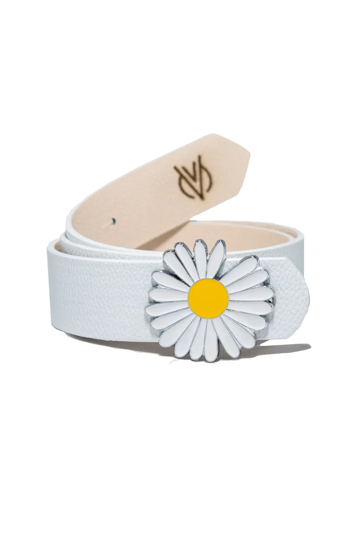 Women's White Black Daisy Buckled Belt And Daisy Necklace Female, Trend Model Belt Black White Custom Design Belt Strap