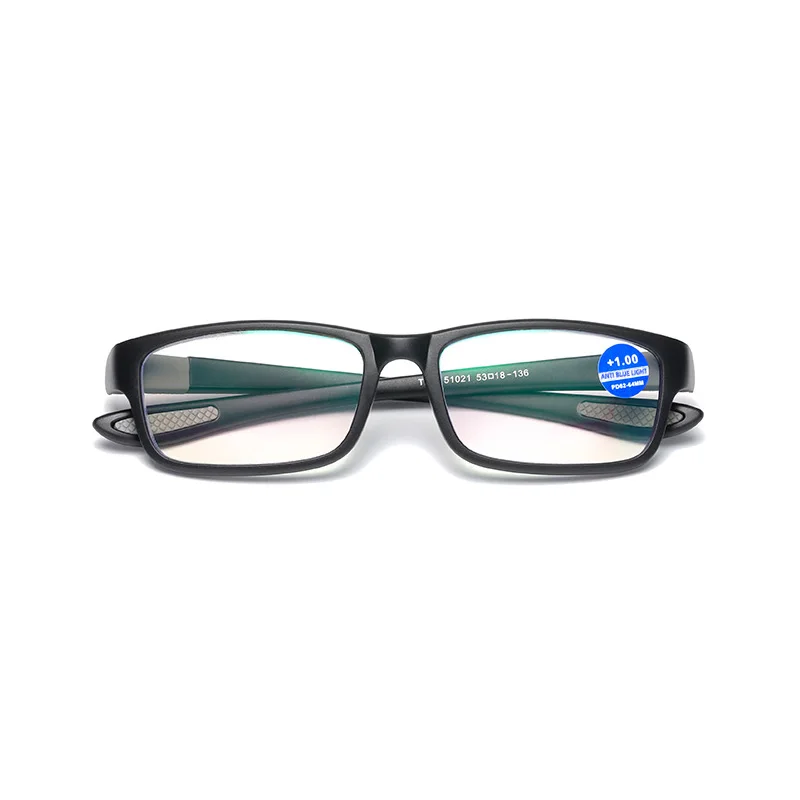 Shonemes Sports Rectangle Reading Glasses TR90 Reader Eyewear Anti Blue Light Presbyopic Eyeglasses Diopter +1 1.5 2 2.5 3 4
