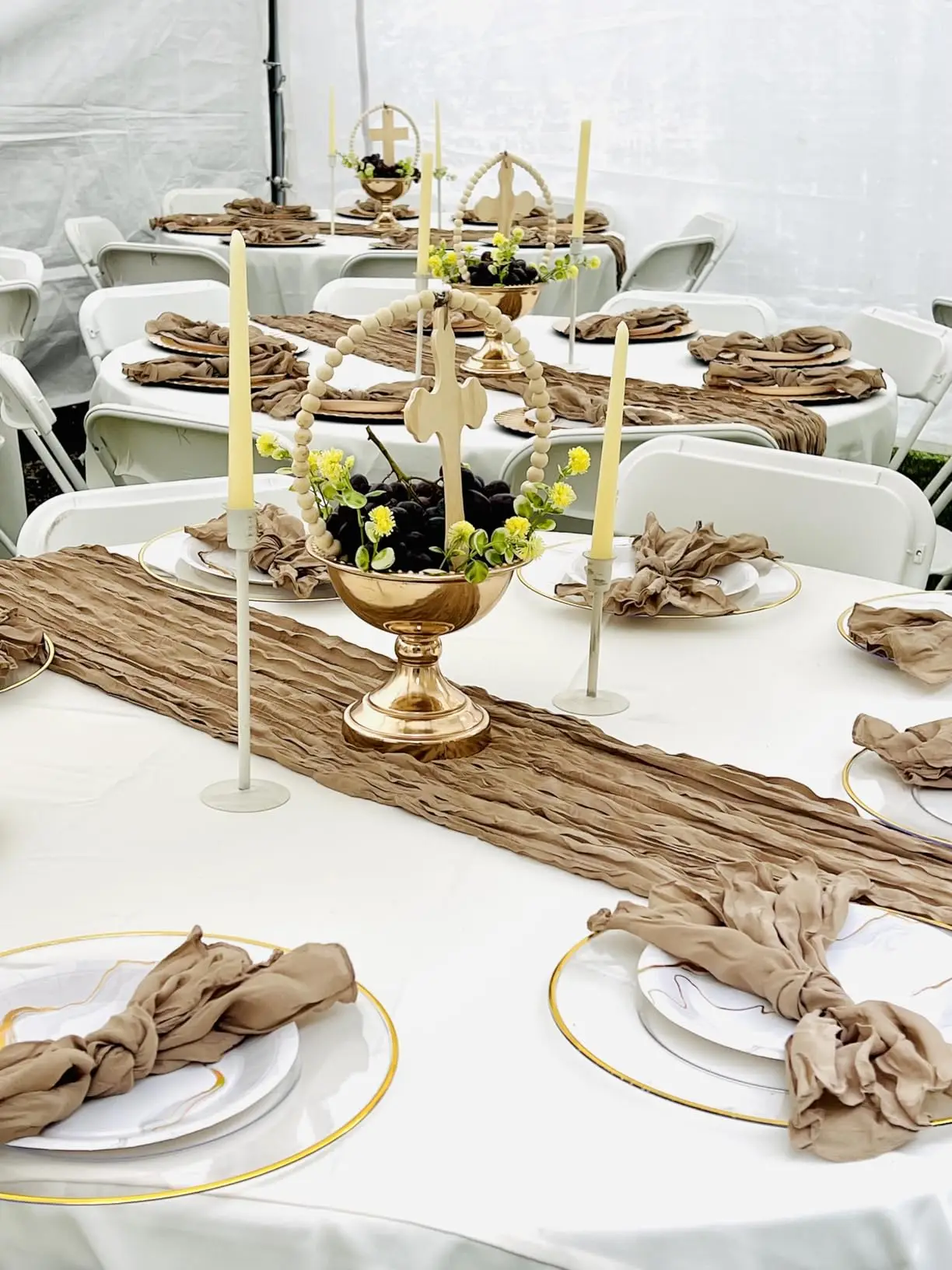 

1/2/4/6Pcs CheeseCloth Table Runner,90x300cm Boho Gauze Fabric Rustic Sheer TableRunner for Wedding Bridal Shower Party Banquet