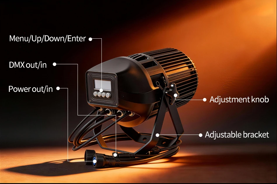 aicpose 200W Wasserdichtes Zoom-COB-Licht Kaltweiß Warmweiß Stroboskop Bühneneffekt DMX Publikumsstrahler Event-Bühnenlicht – Detail 6