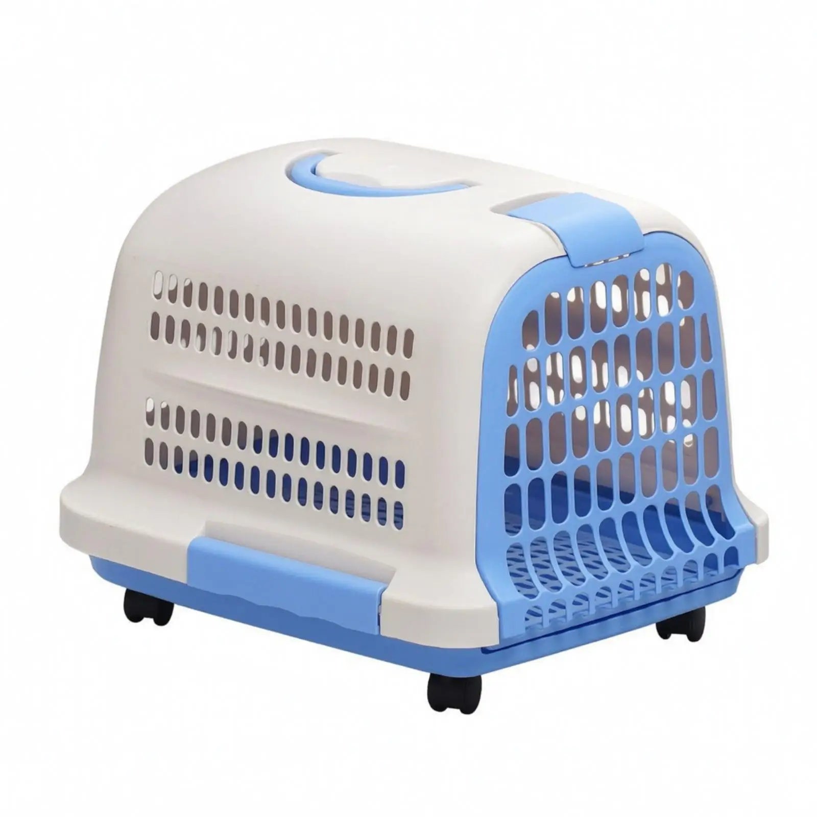 Spacious Pet Travel Carrier with Wheels and Handle for Cat Dog Car Trips Clinic Visits