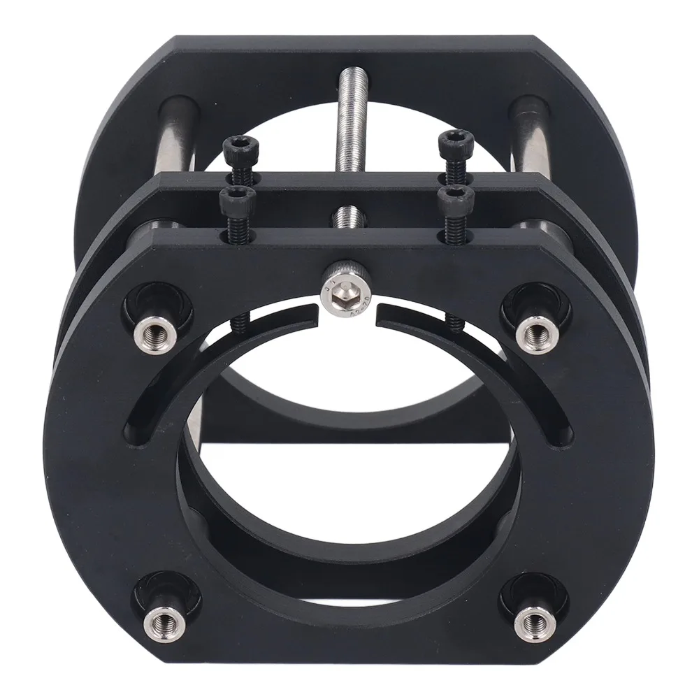 

4 Jaw Metal Router Lifting Platform Black Aluminum Alloy 4 Jaw Clamping Milling Table Lift System Stainless Steel Support Rod