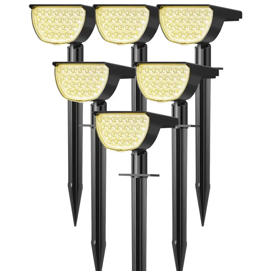 

Lights Outdoor Waterproof IP65, 76 LED 3 Lighting Modes Solar Spot Lights Outdoor Yard Garden Landscape Pathway Warm White, 6 Pa