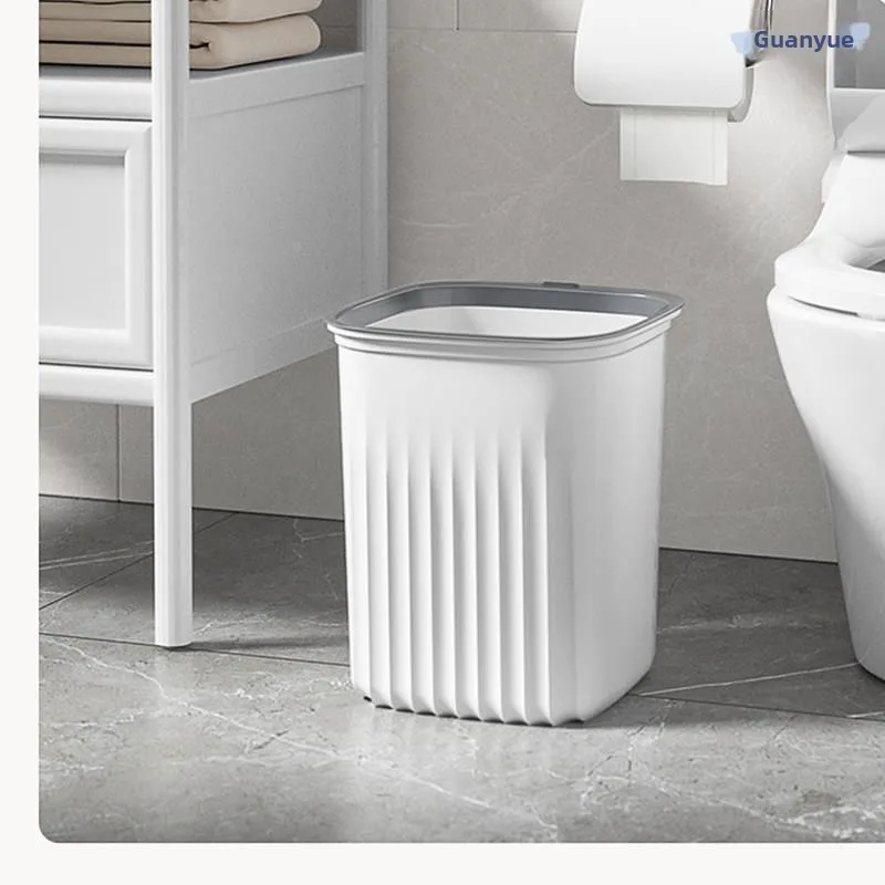 

Large Square Garbage Can for Home Use Bedroom Living Room Bathroom Kitchen Office Covered Ring Stainless Steel Inner Tub